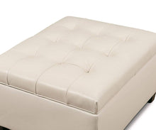 Load image into Gallery viewer, Louise Leather Storage Ottoman
